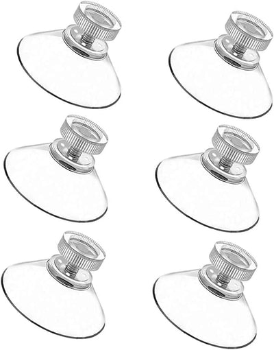 6 Pzas Ventosa Cristal PVC Transparente 1.614" Extra Fuerte