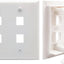 Placa pared Keystone 2 cuadrillas 4 puertos color blanco