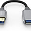 Cable extensión USB A 3.0 6pulg macho hembra trenzado