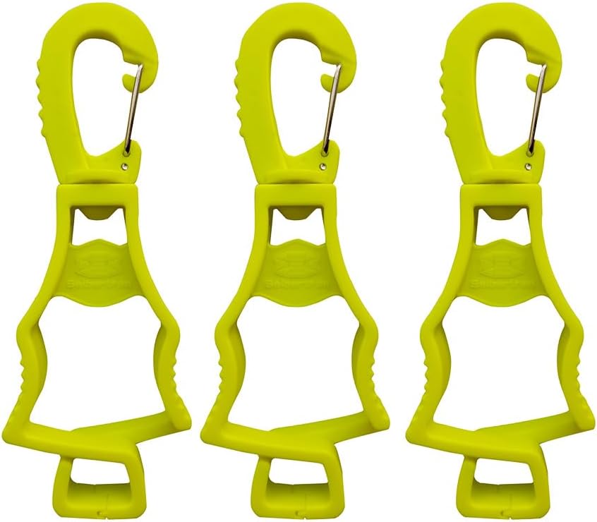 3 Clips Guantes Trabajo Cinturón Amarillo Fluorescente
