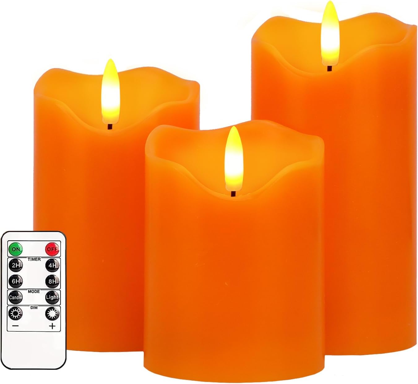 3 Velas Parpadeantes Sin Llama Control Remoto Otoño Halloween