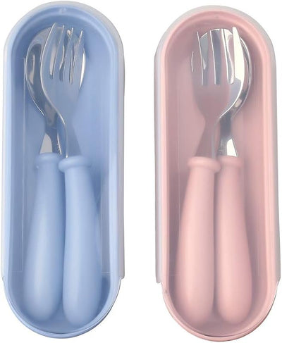 Set 4 cubiertos acero inox para bebé con caja