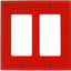 Placa pared dispositivo GFCI 2 posiciones nylon rojo