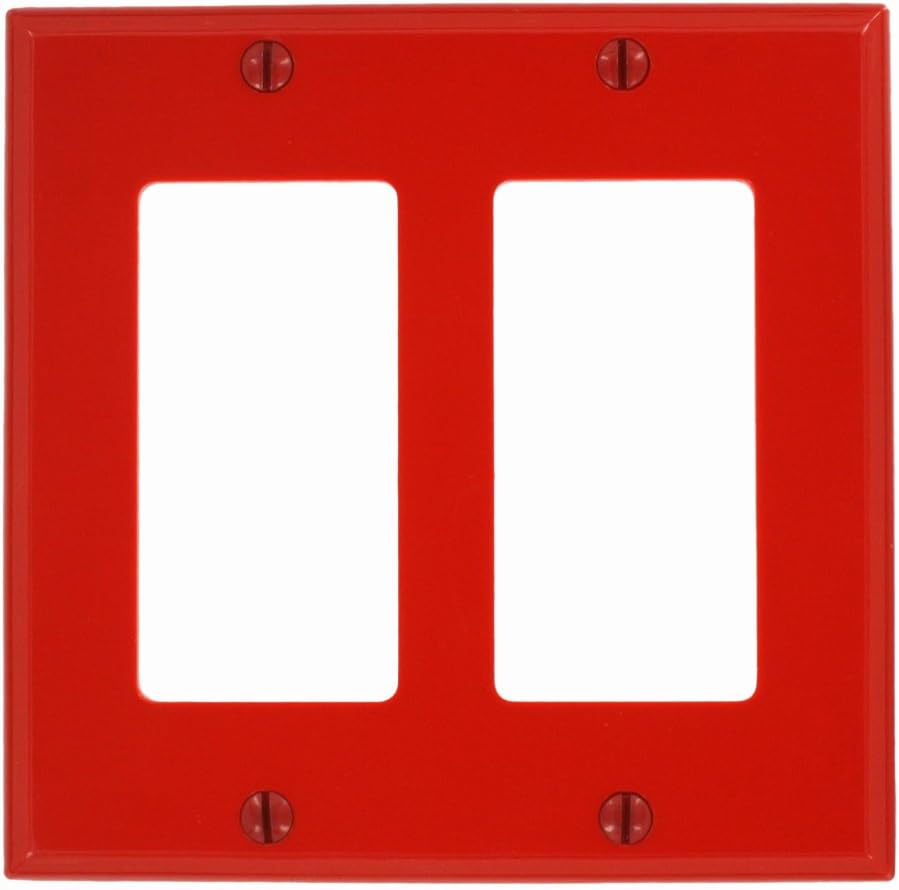 Placa pared dispositivo GFCI 2 posiciones nylon rojo