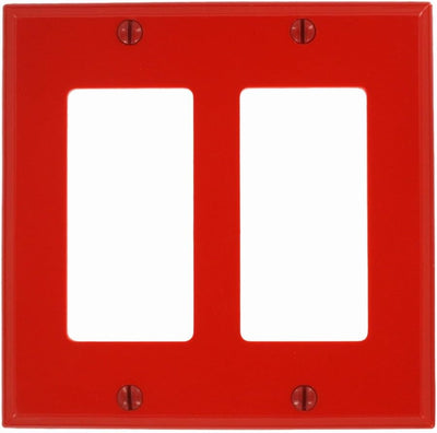 Placa pared dispositivo GFCI 2 posiciones nylon rojo