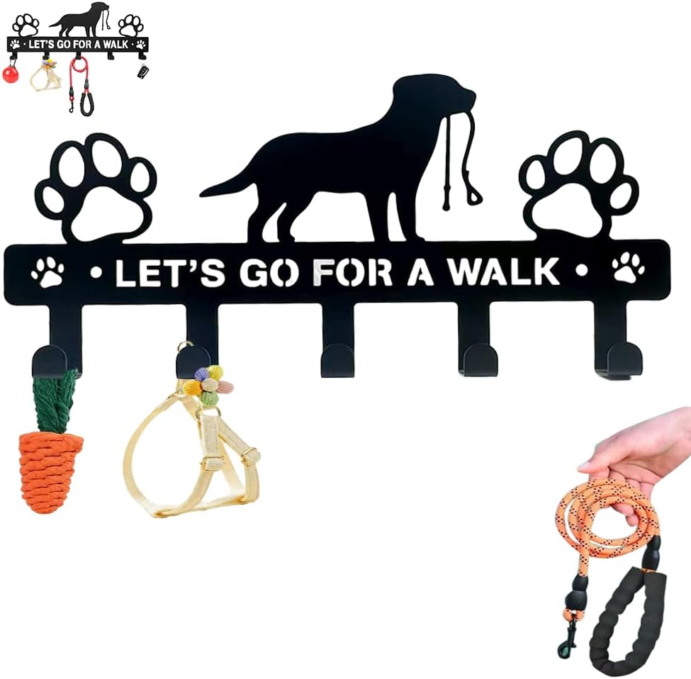 Soporte correa perro 5 ganchos metal para llaves