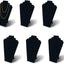 6 Pzas Soporte Joyas Terciopelo Negro 12.5"