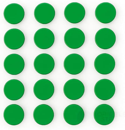 Imanes redondos oficina 1pulg color verde paquete 20