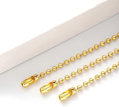 150 Cadenas Perro 3.937pulg Cierre Bola Níquel Dorado