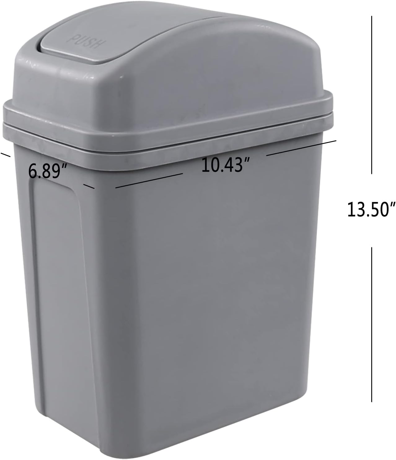Cubo basura 2gal con tapa abatible gris