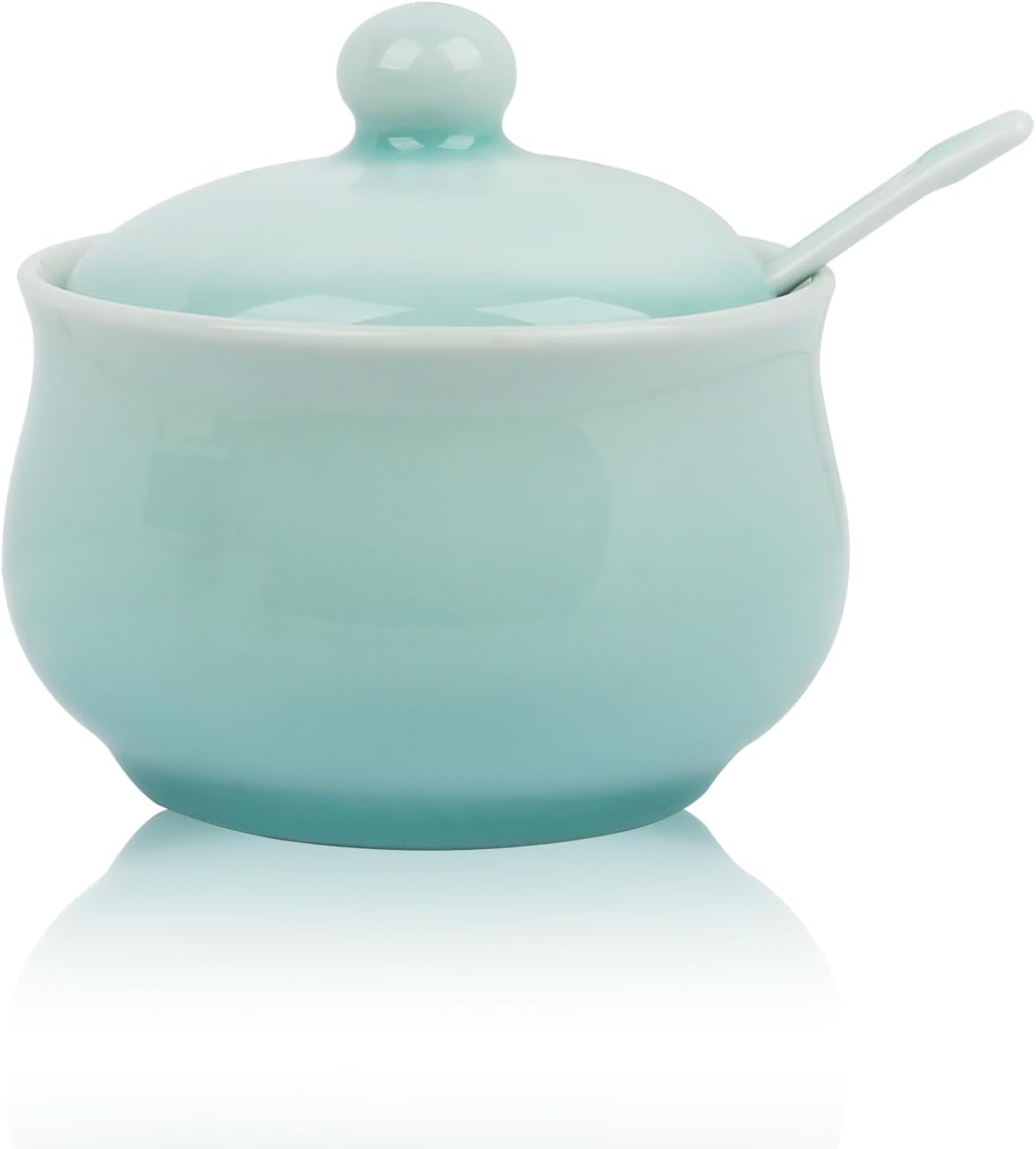 Bodega sal porcelana con tapa cuchara 4.4oz celadón