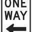 Letrero One Way flecha izquierda 12x18 3M aluminio reflectante