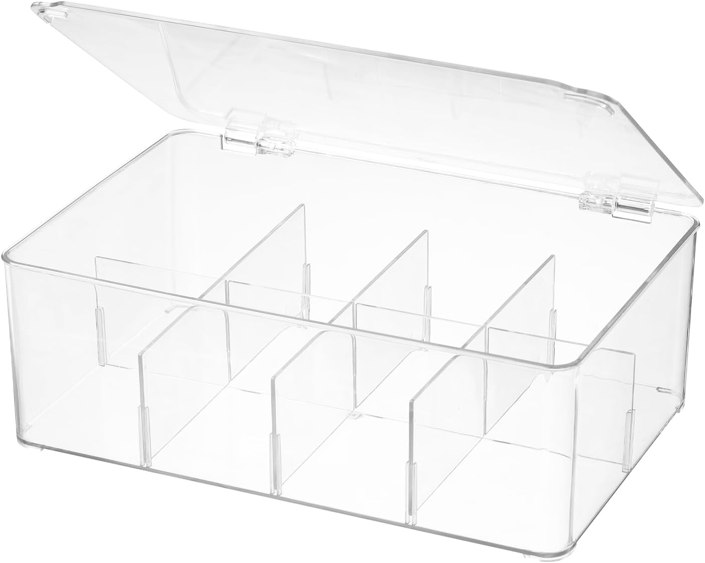 Contenedor plástico transparente 8 secciones con tapa cocina