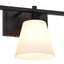 Lámpara tocador baño 3 luces vidrio opal negro mate