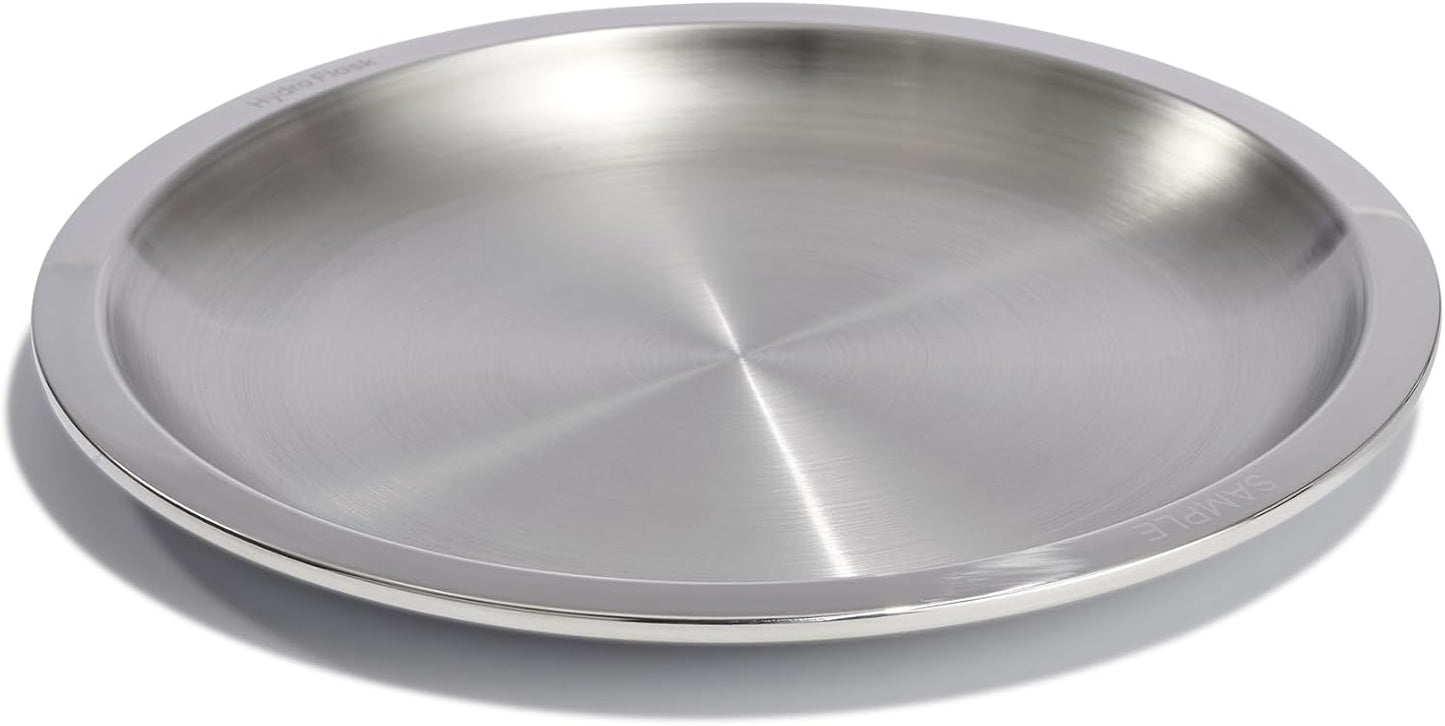 Plato acero inox reutiliz. para acampar gris abedul