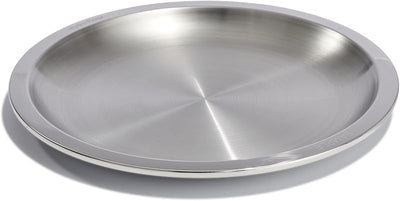 Plato acero inox reutiliz. para acampar gris abedul