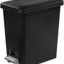 Cubo basura rectangular 2.7gal plástico pedal negro set 2