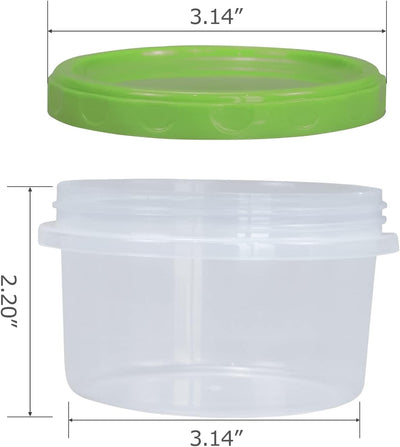 Recipientes plástico reutilizables con tapa 8pzas verde