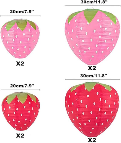 Linterna papel plegable fruta colgante 8 y 12pulg 8uds