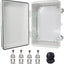Caja eléctrica IP67 acero inox cubierta gris 11.8x7.9x5.1pulg