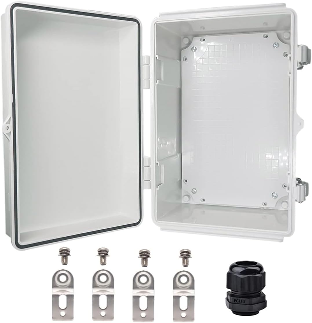 Caja eléctrica IP67 acero inox cubierta gris 11.8x7.9x5.1pulg