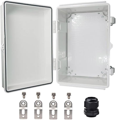 Caja eléctrica IP67 acero inox cubierta gris 11.8x7.9x5.1pulg