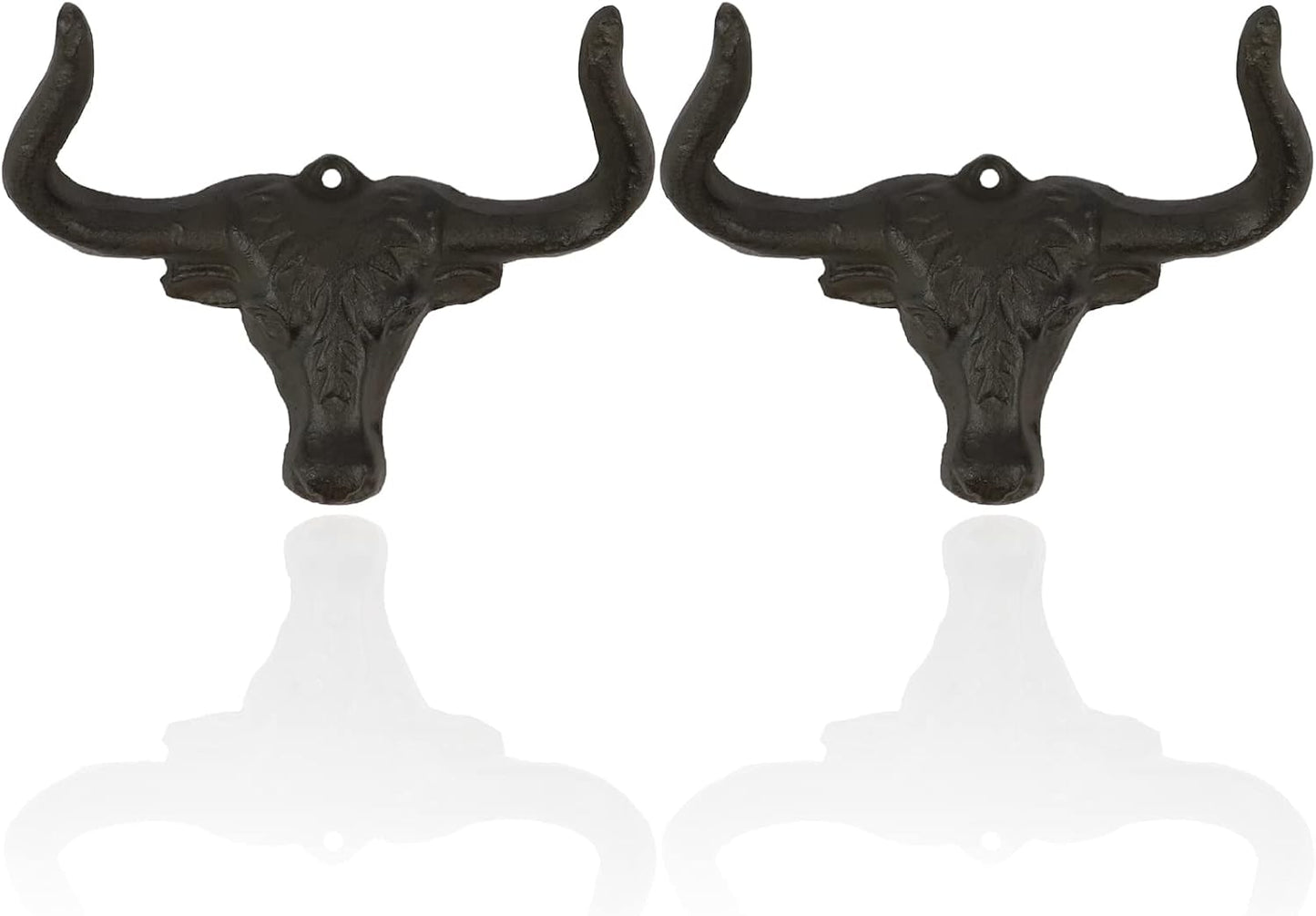 Gancho pared hierro fundido cabeza toro 5" 2uds