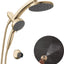 Cabezal ducha 3en1 6 ajustes dorado cepillado