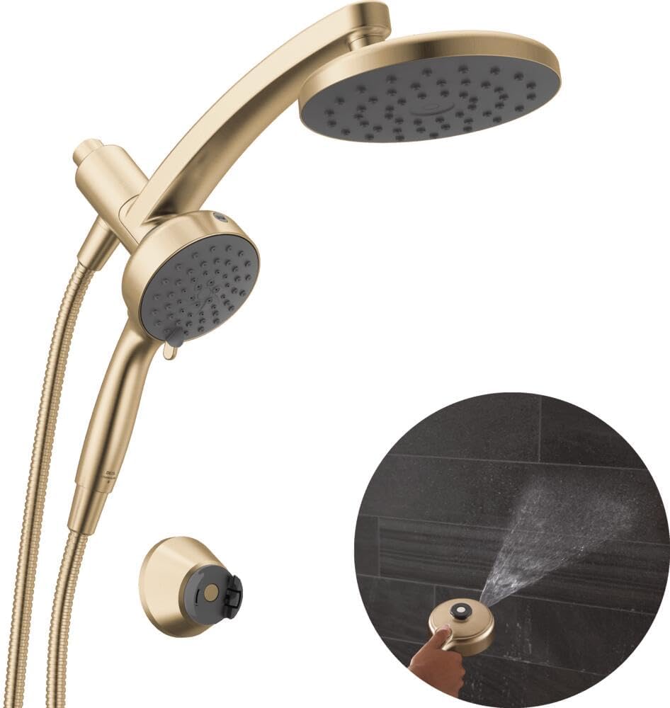 Cabezal ducha 3en1 6 ajustes dorado cepillado