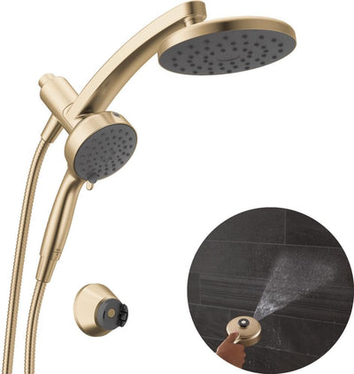 Cabezal ducha 3en1 6 ajustes dorado cepillado