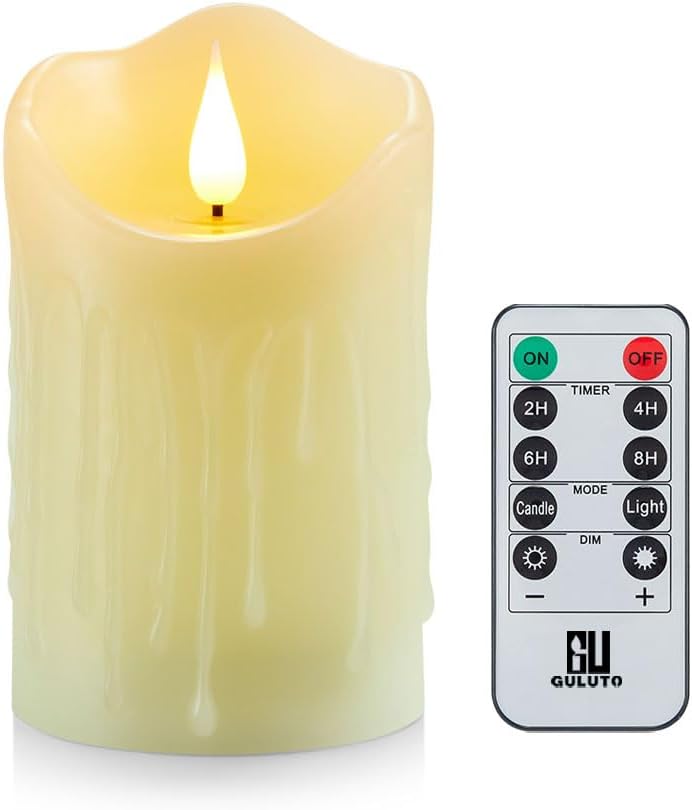 Velas LED parpadeantes con control remoto 3x6