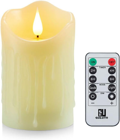 Velas LED parpadeantes con control remoto 3x6