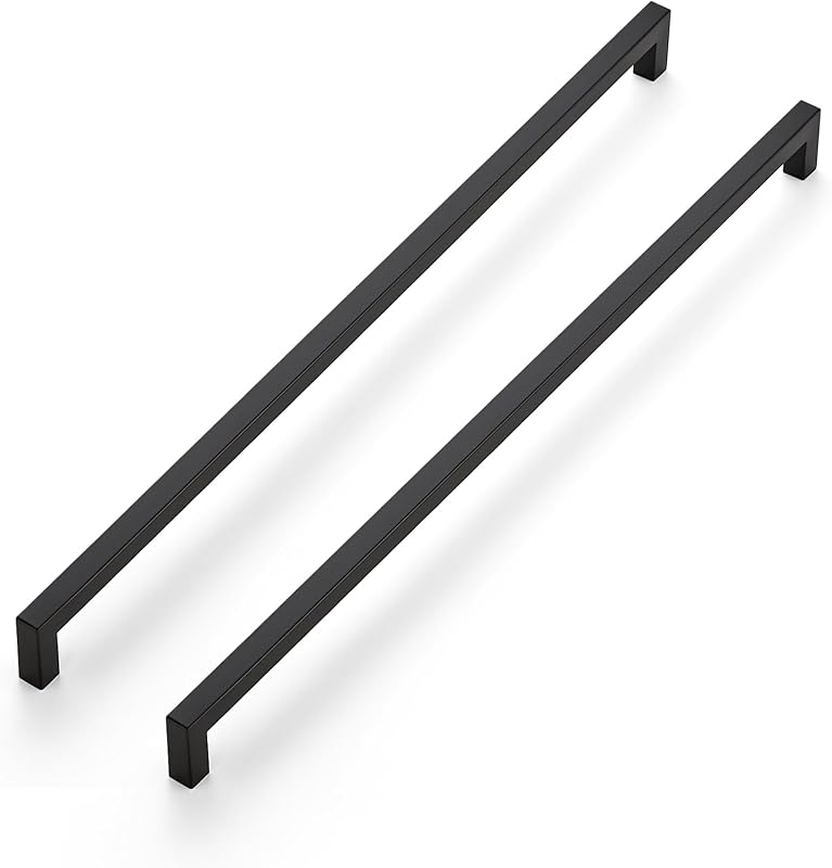 6 Tiradores Cuadrados Acero Inox 18" para Cajones