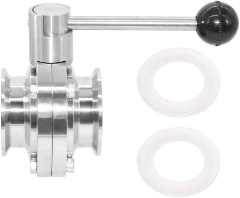 Válvula sanitaria tri clamp 2pulg con junta silicona