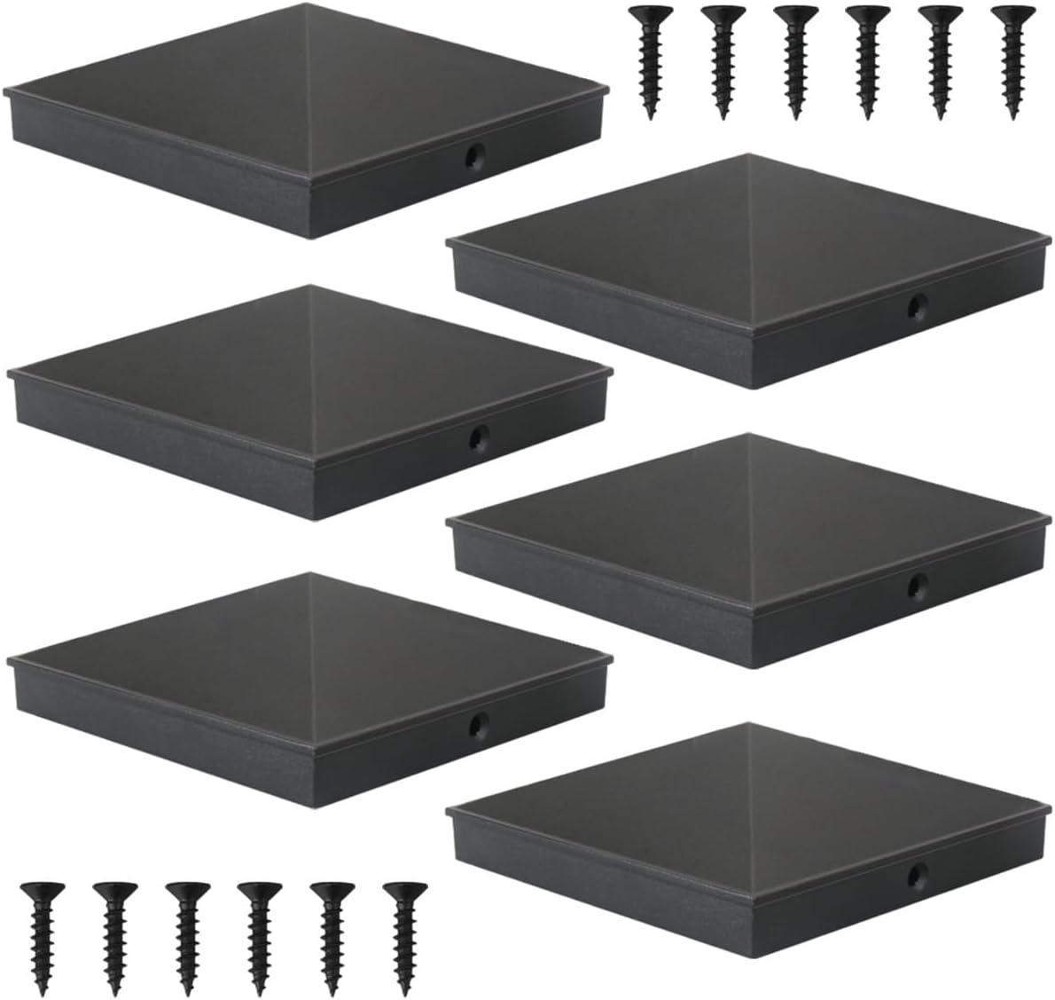 Tapas poste 6x6 aluminio para madera 5.5x5.5 negras mate