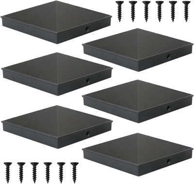 Tapas poste 6x6 aluminio para madera 5.5x5.5 negras mate