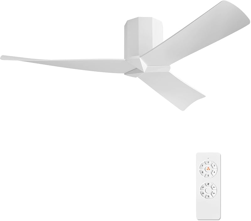 Ventilador techo Hugger 52" CC 6 vel 3 cuchillas ABS blanco