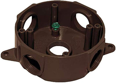 Caja redonda resistente 5 agujeros color bronce