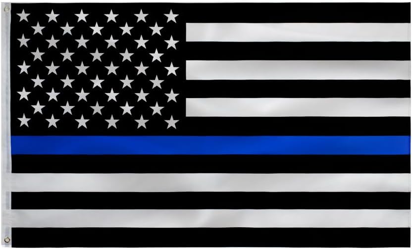 Bandera policía EE.UU. 3x5ft poliéster doble costura latón
