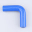Manguera silicona automotriz 3 capas reforzada 3.5" azul