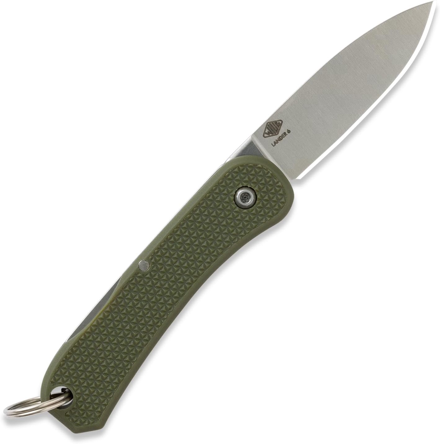 Navaja plegable EDC con llavero mango FRN verde oscuro