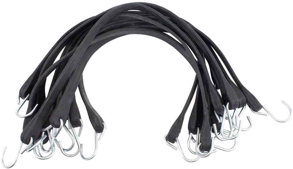 Correas elásticas lona goma 15pulg ganchos prensados pack 50