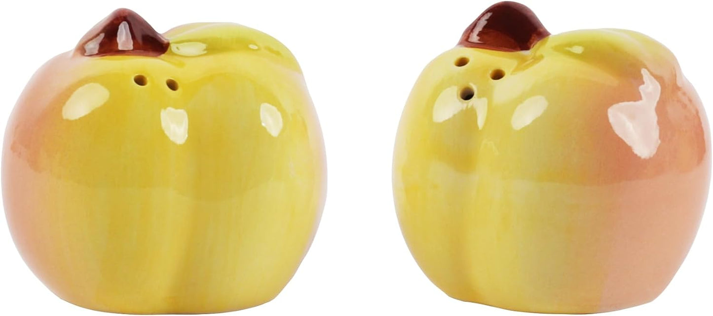 Juego salero pimentero cerámica melocotón