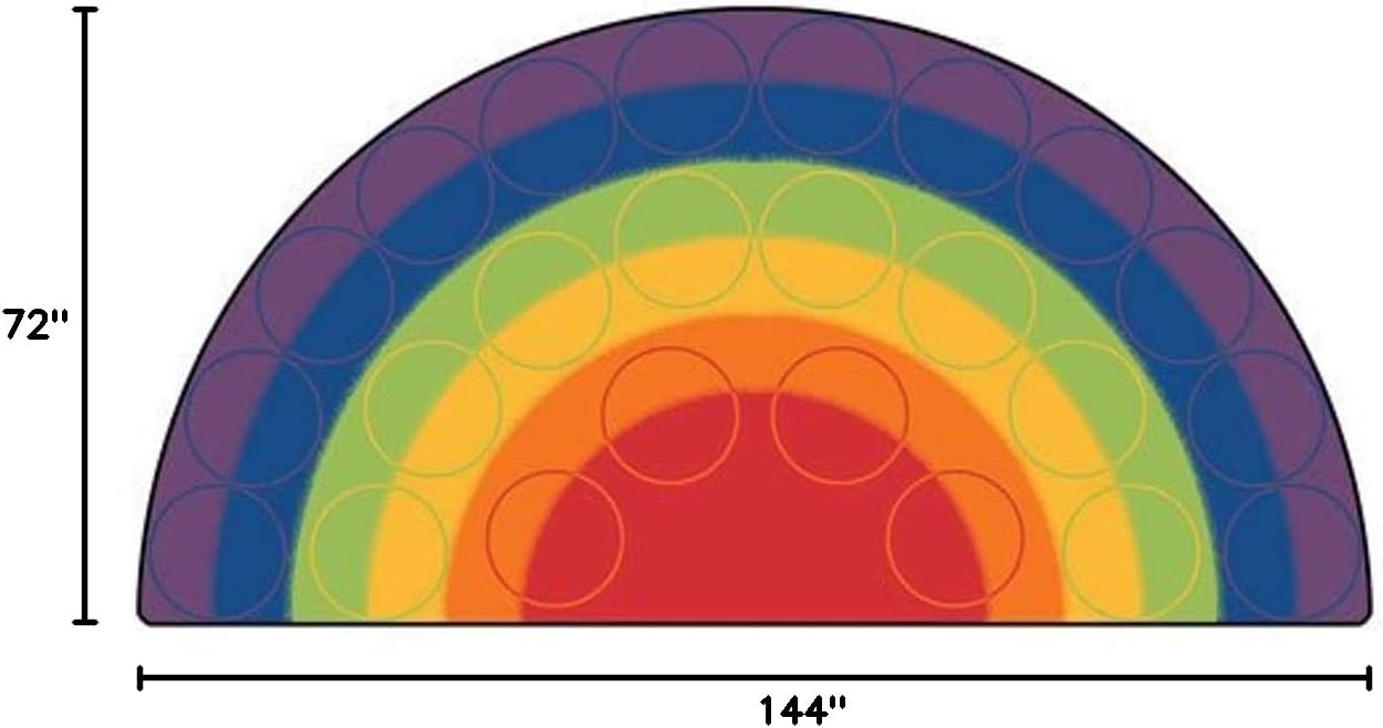 Alfombra asiento aula 6x12ft semicírculo multicolor
