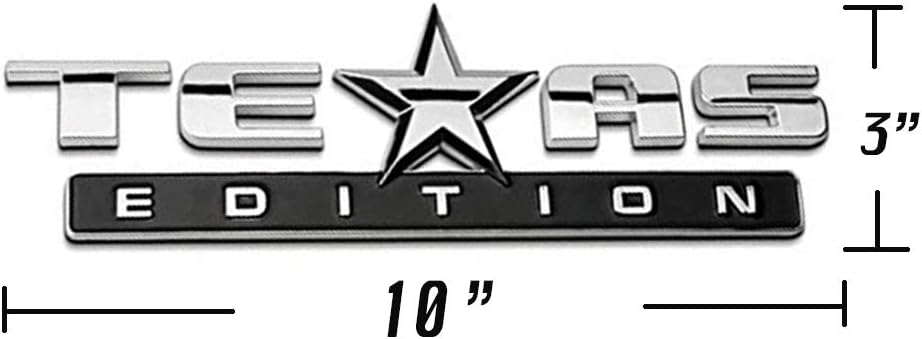 3 Pzas Emblema 3D Edición Texas Plateado Negro Universal