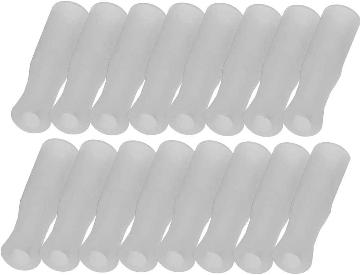 16 Puntas Pajita Silicón Alimenticio Reutilizables 1/4pulg Blanco