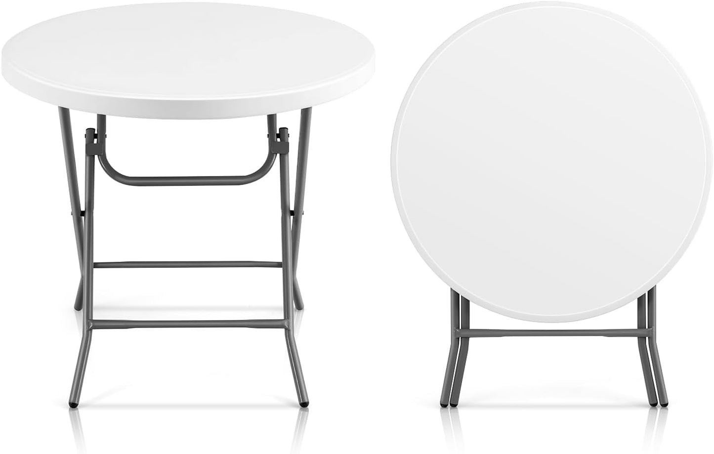 Mesa plegable redonda 32" plástico para picnic fiesta