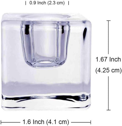 Set 2 portavelas cuadrado cristal comedor boda