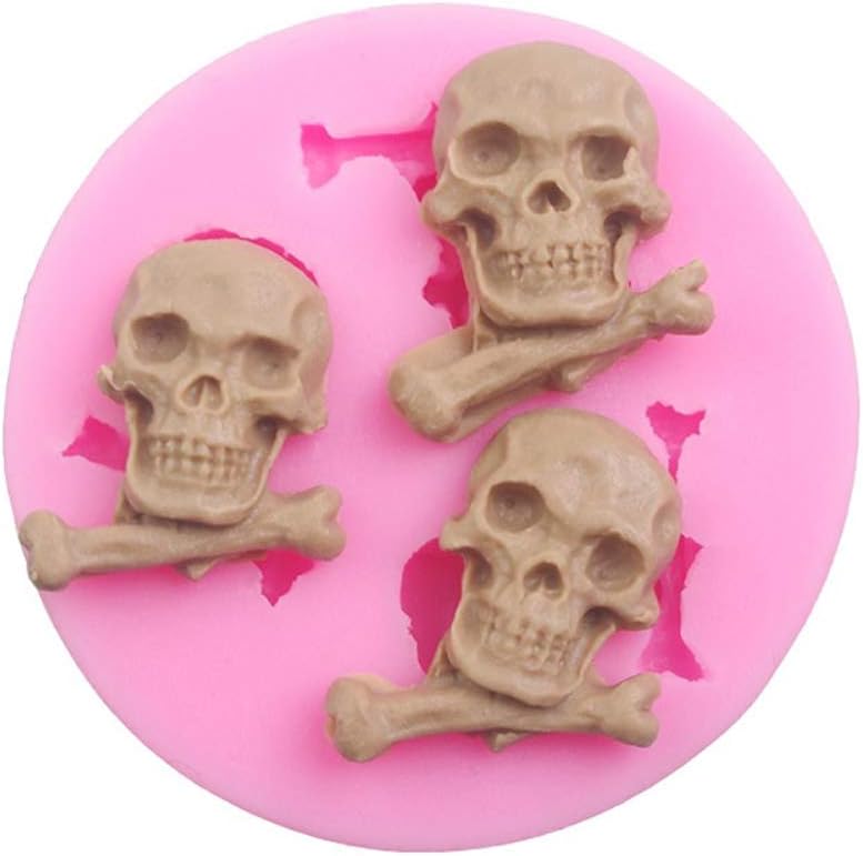 Moldes 3D silicona para fondant calavera y caramelo paquete 3