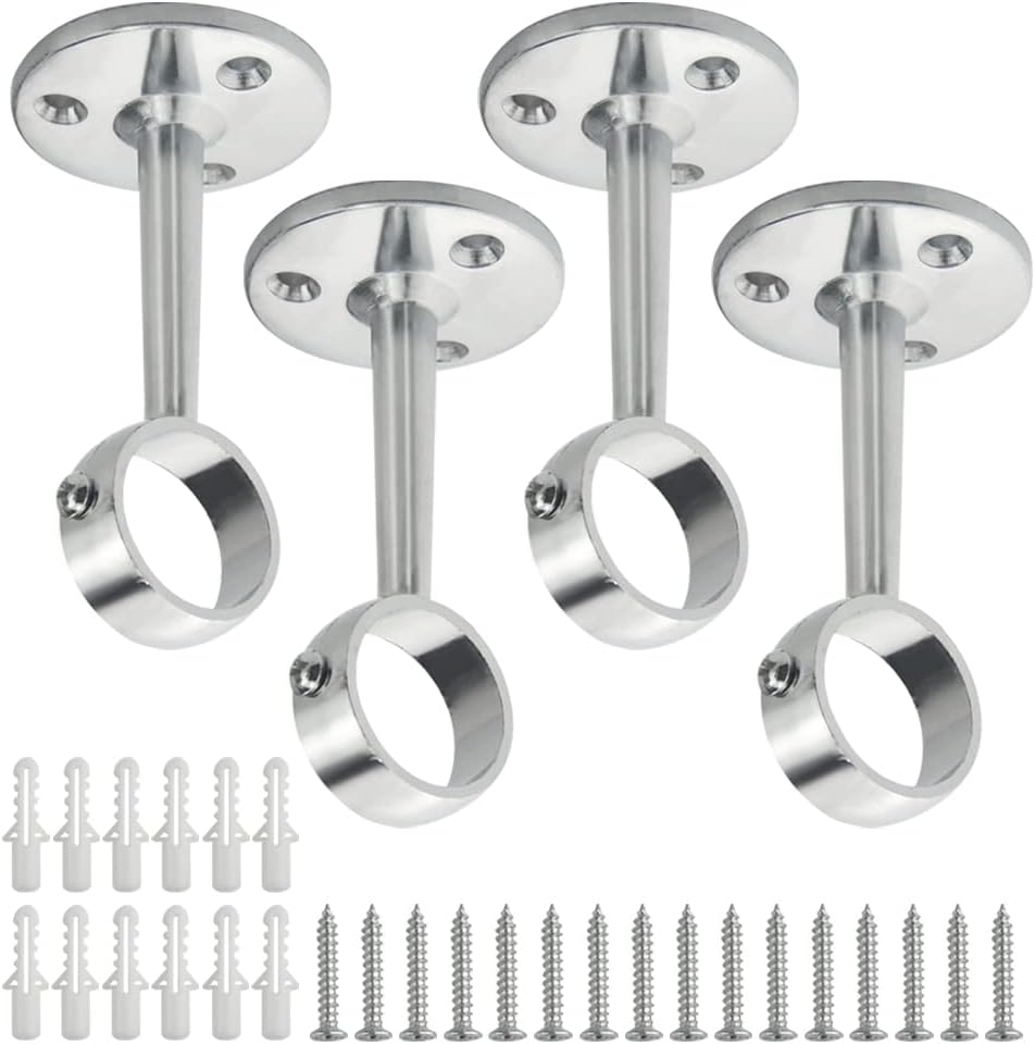 4 Soportes Redondos para Barra de Armario 1"
